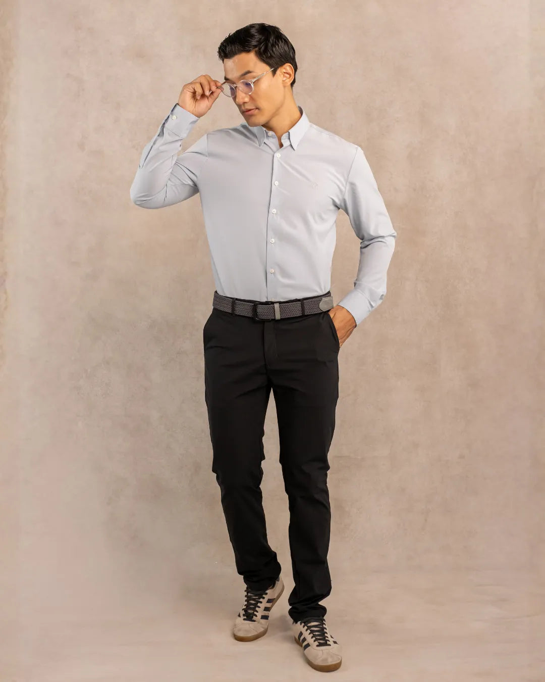 Camisa Performance Antiarrugas Gris Stone