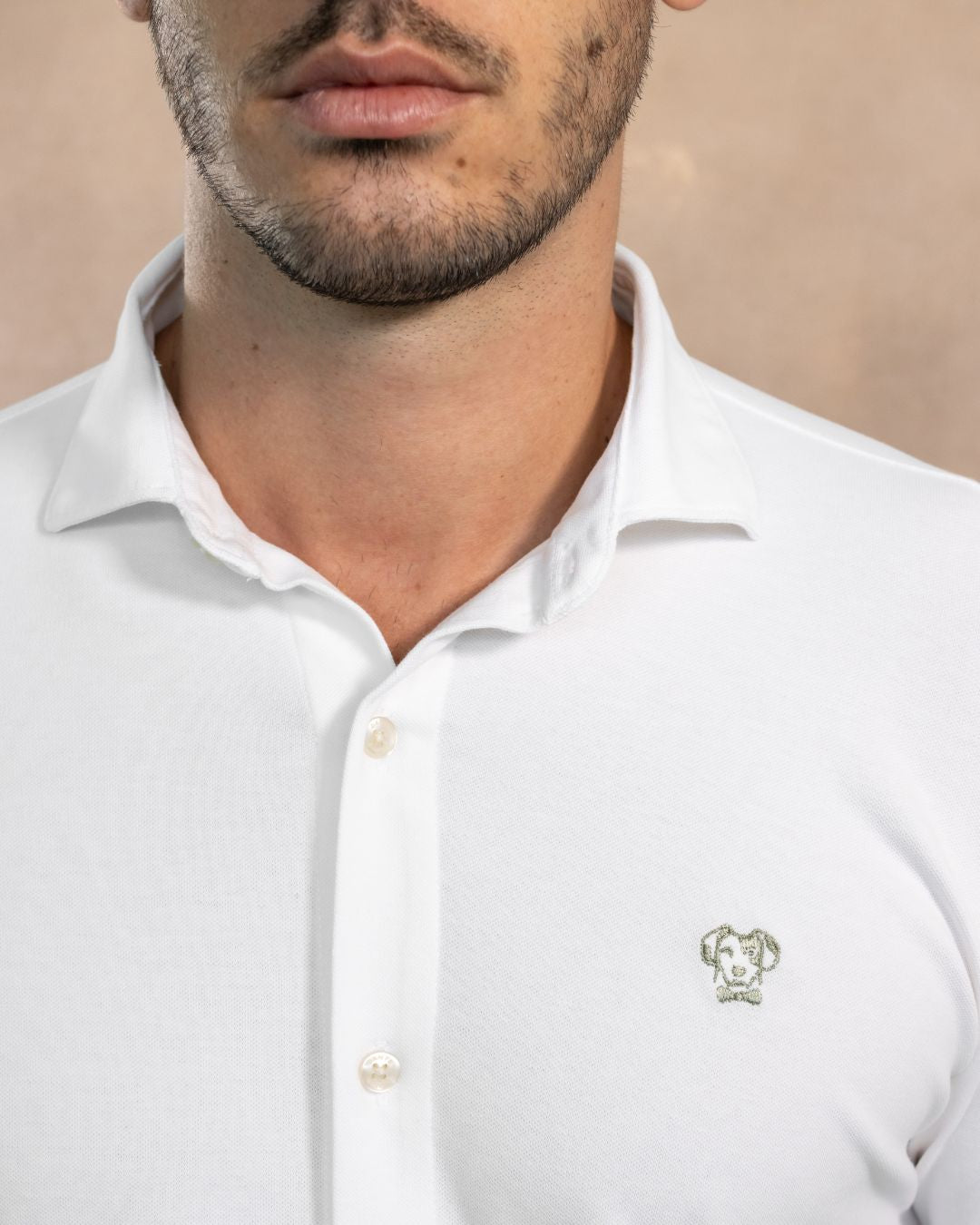 Camisa Antimanchas Piqué Ivory