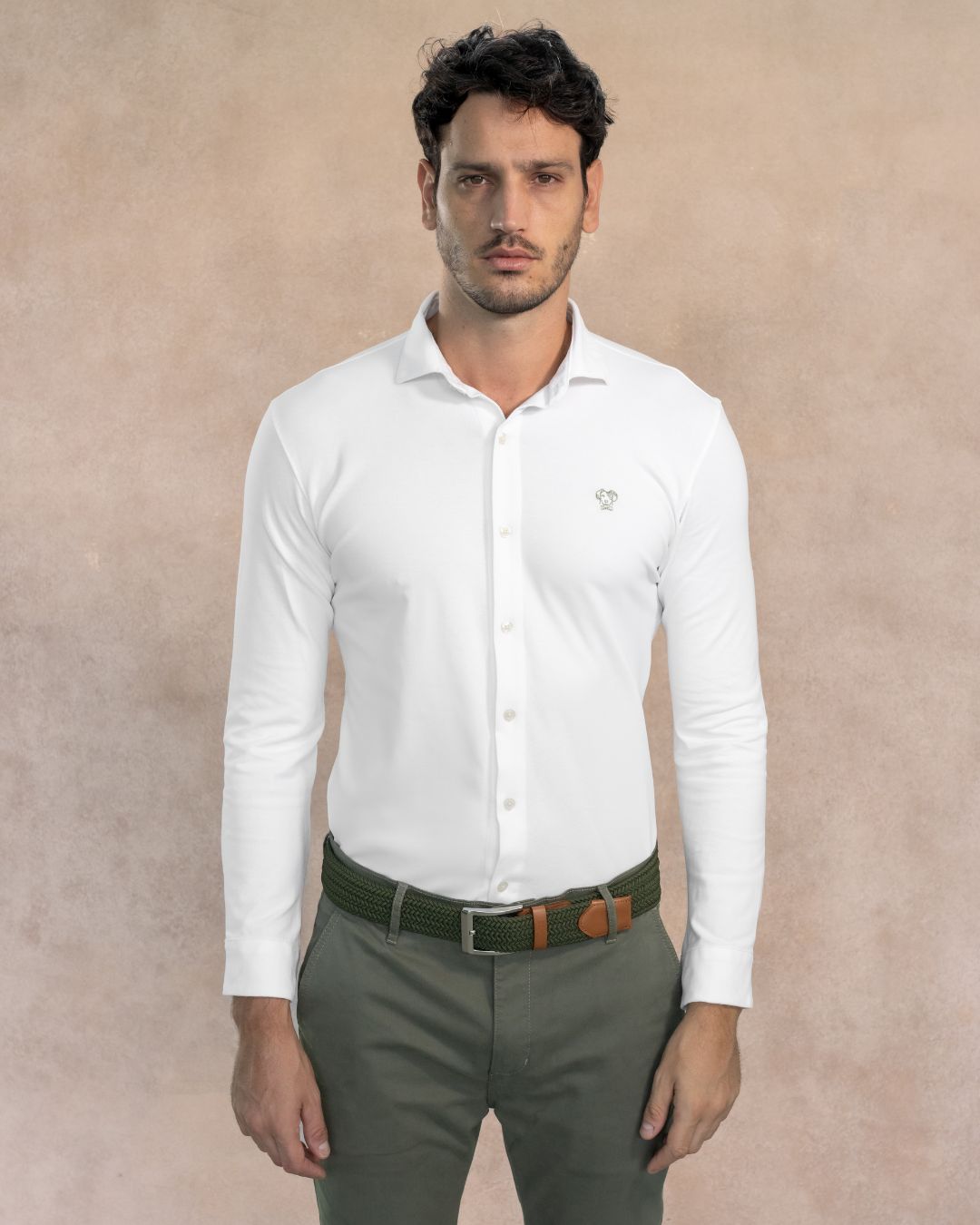 Camisa Antimanchas Piqué Ivory