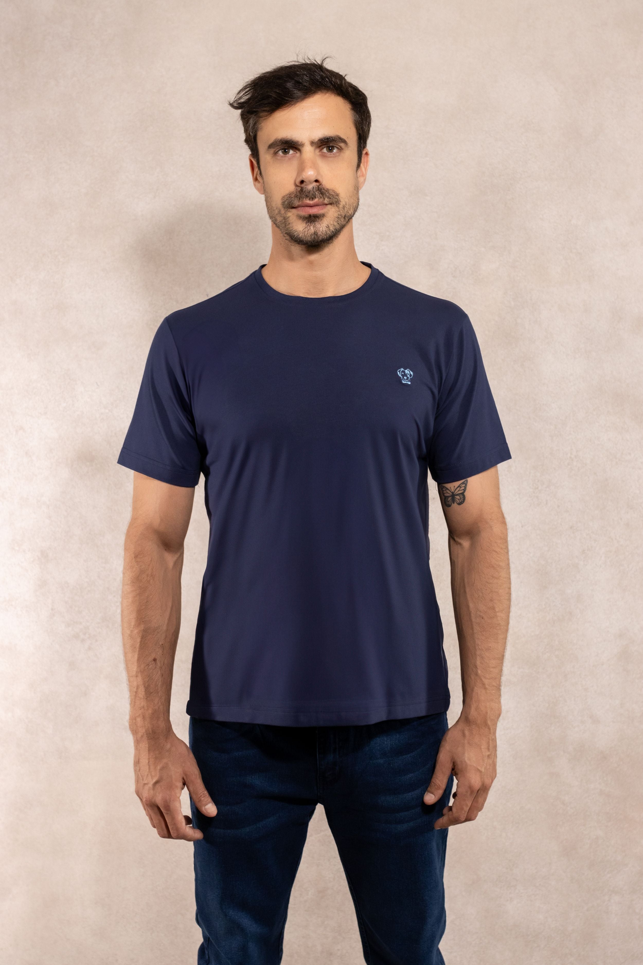 T-Shirt Antimanchas Azul Navy - Talla Regular