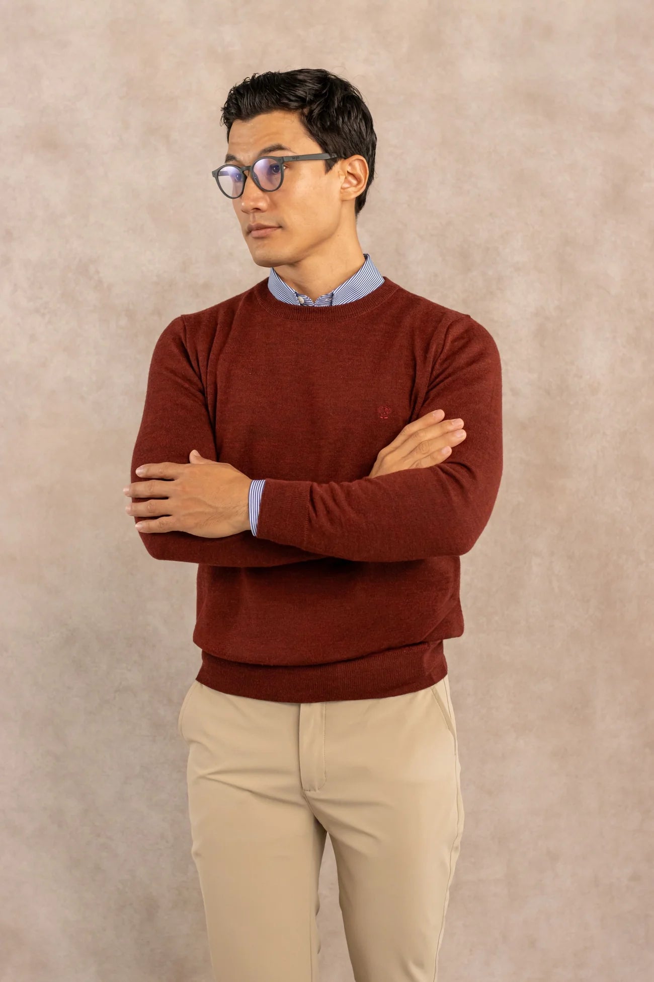 Sueter Merino Antiarrugas Vinotinto